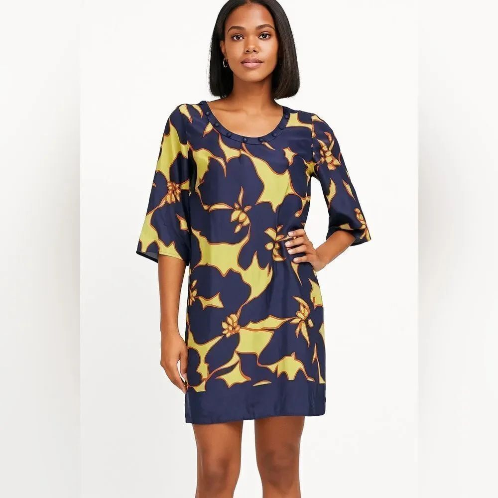 Ann Taylor Loft Floral A-Line Tunic Dress SZ 4